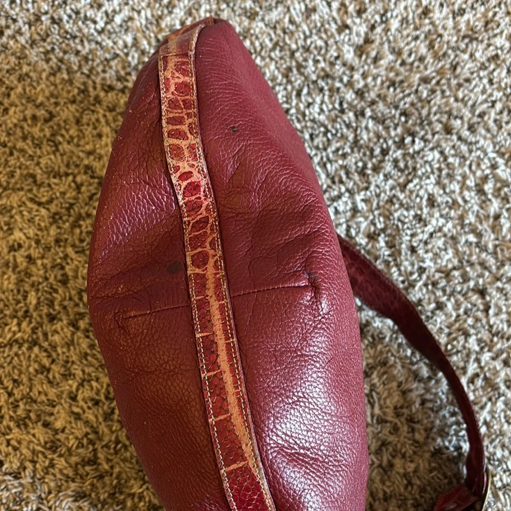 Petusco Burgundy Leather Shoulder 90s‎ Bag